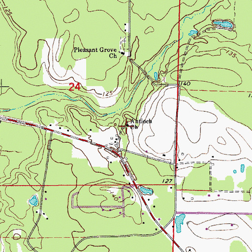 Topographic Map of Antioch Church, AR