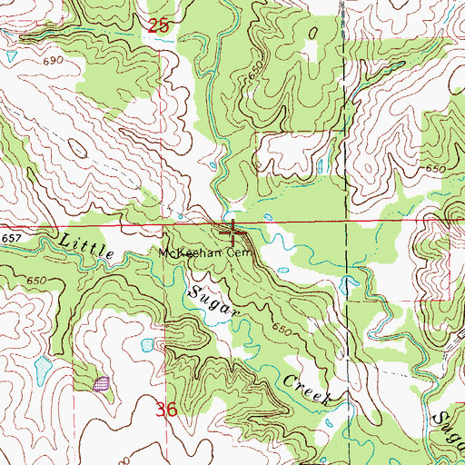 Topographic Map of McKeehan Cemetery, IA