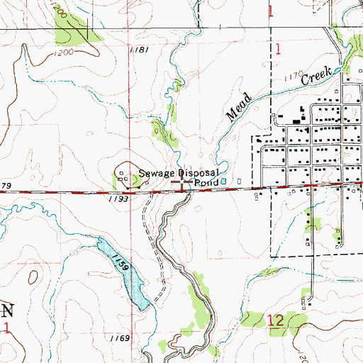 Topographic Map of Mead Creek, IA