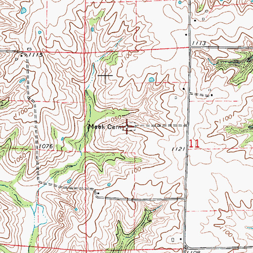 Topographic Map of Meek Cemetery, IA
