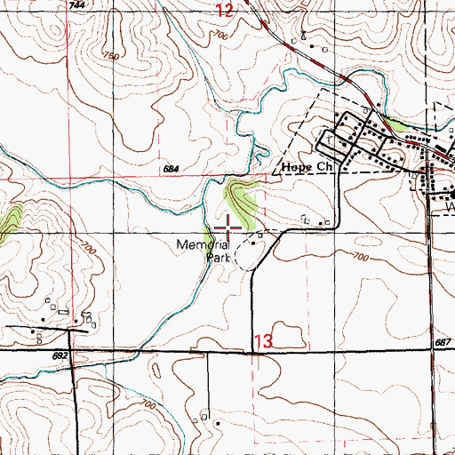 Topographic Map of Memorial Park, IA