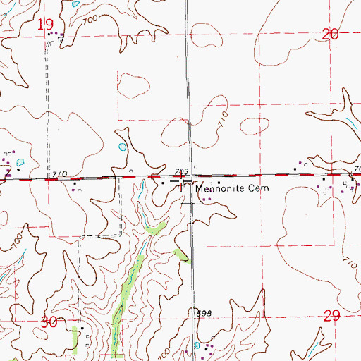 Topographic Map of Mennonite Cemetery, IA