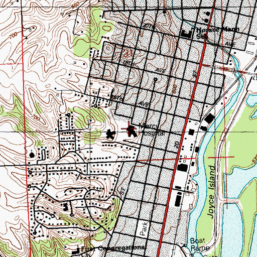 Topographic Map of Mercy Medical Center Clinton North Campus, IA