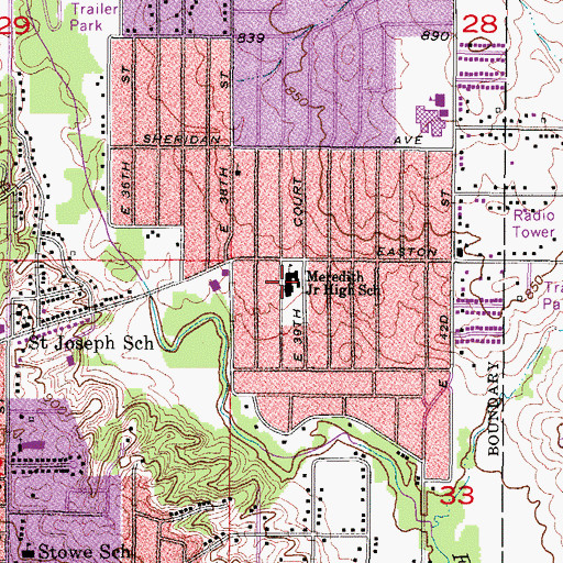 Topographic Map of McKee Education Center, IA
