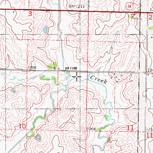 Topographic Map of Metz Creek, IA