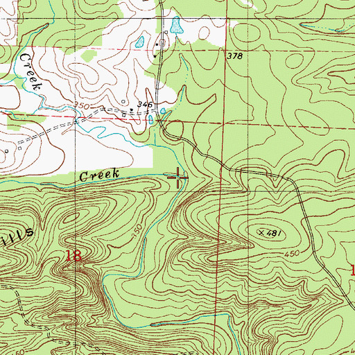 Topographic Map of Antioch Creek, AR