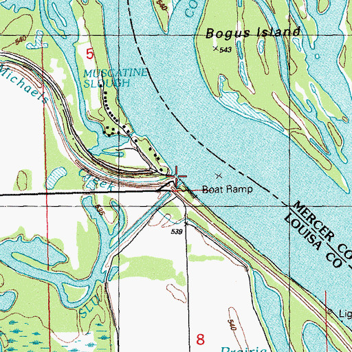 Topographic Map of Michaels Creek, IA