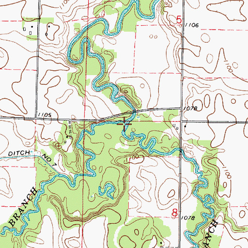 Topographic Map of Middle Branch Blue Earth River, MN