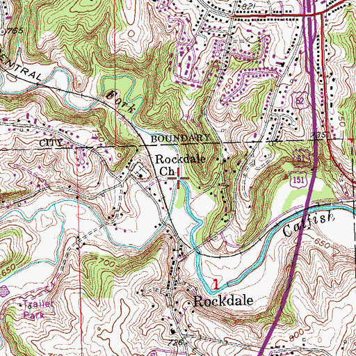 Topographic Map of Middle Fork Catfish Creek, IA