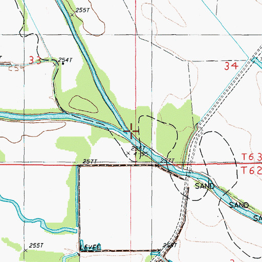 Topographic Map of Middle Fork Grand River, MO