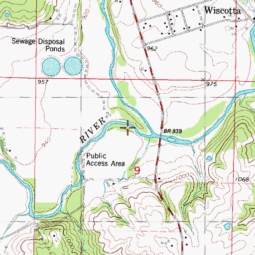 Topographic Map of Middle Raccoon River, IA
