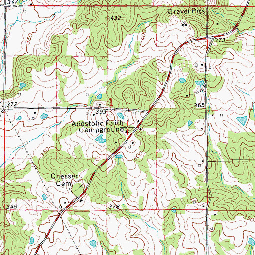 Topographic Map of Apostolic Faith Campground, AR