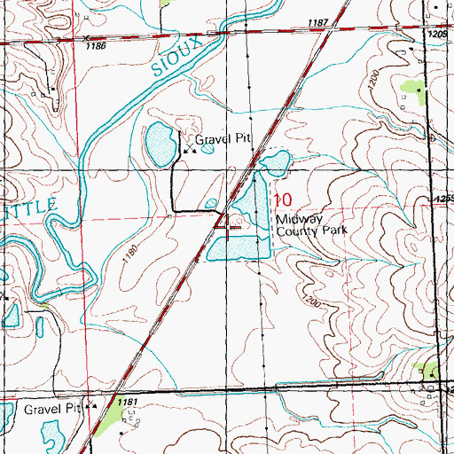 Topographic Map of Midway Park, IA