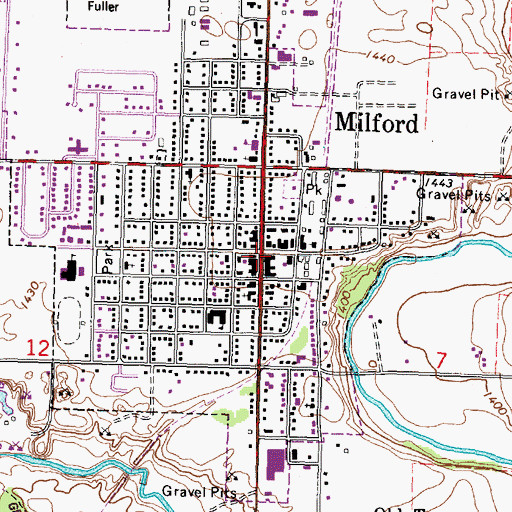 Topographic Map of Milford, IA