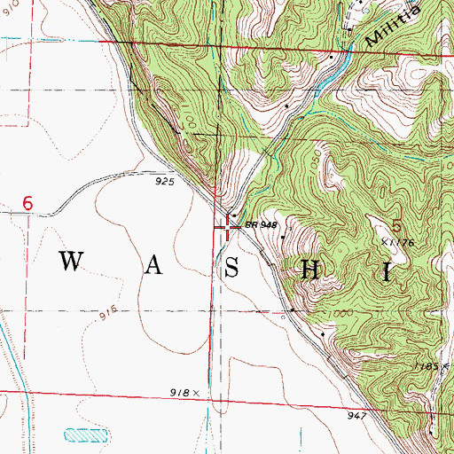 Topographic Map of Militia Hollow, IA