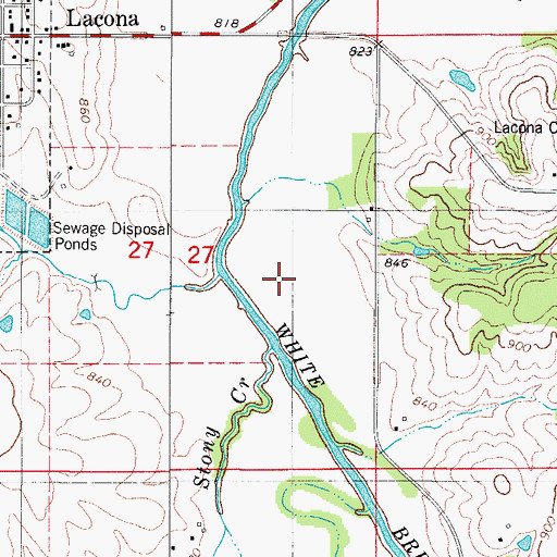 Topographic Map of Cotton Creek, IA