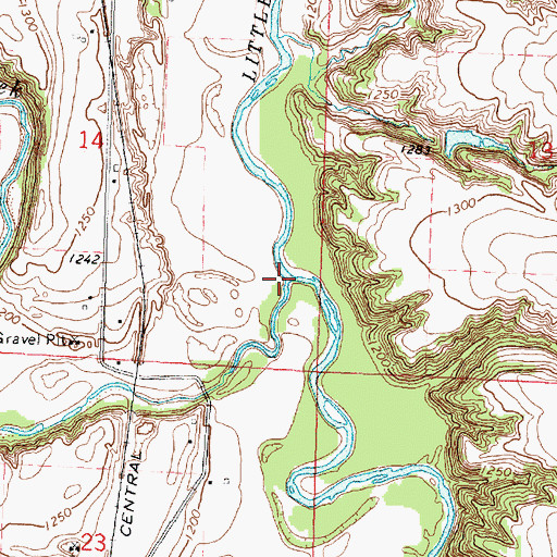 Topographic Map of Mill Creek, IA