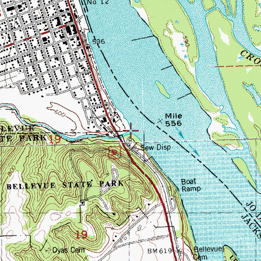 Topographic Map of Mill Creek, IA