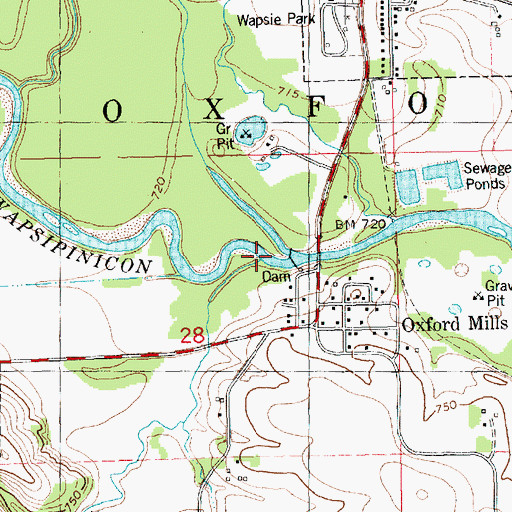 Topographic Map of Mill Creek, IA