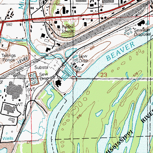 Topographic Map of Mill Creek, IA