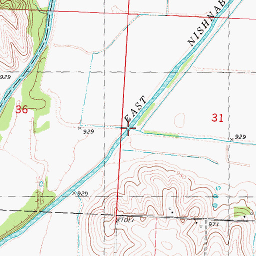 Topographic Map of Mill Creek, IA