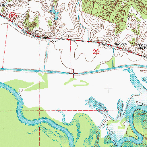 Topographic Map of Mill Race, IA