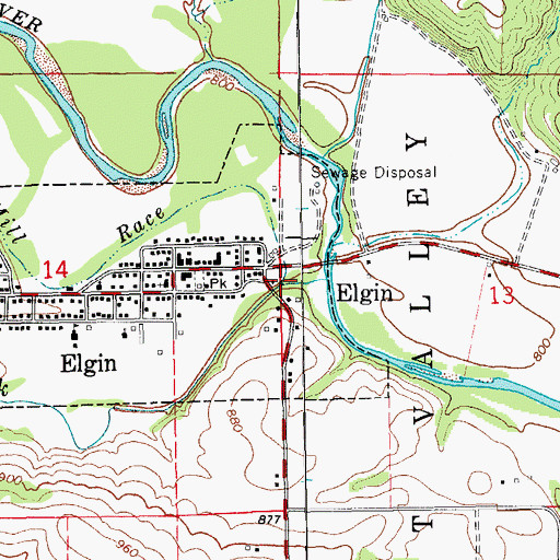Topographic Map of Mill Race, IA