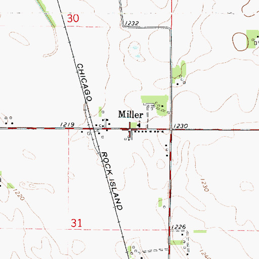 Topographic Map of Miller, IA