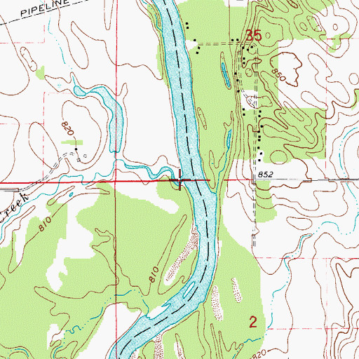 Topographic Map of Miller Creek, IA