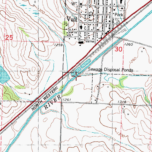 Topographic Map of Miller Creek, IA
