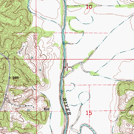 Topographic Map of Mineral Springs Branch, MO