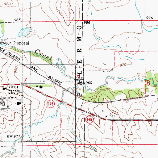 Topographic Map of Minnehaha Creek, IA