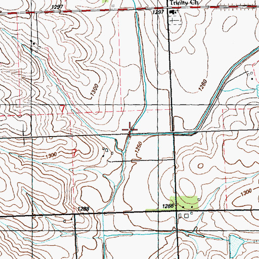Topographic Map of Minnie Brook, IA
