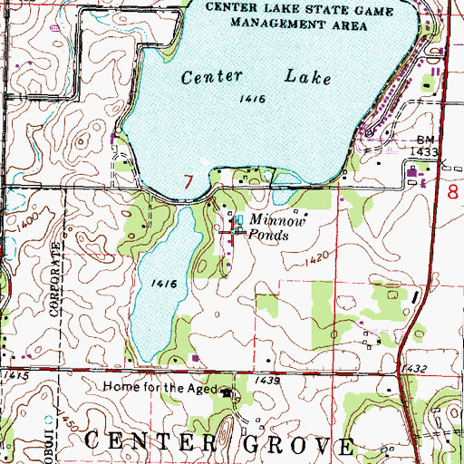 Topographic Map of Minnow Ponds, IA