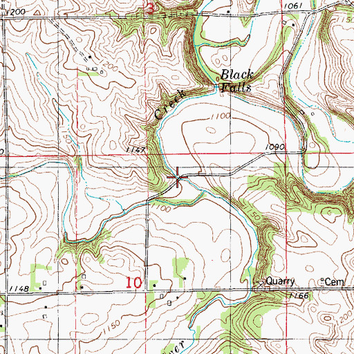 Topographic Map of Minor Creek, IA