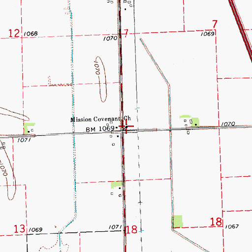 Topographic Map of Mission Covenant Church, IA