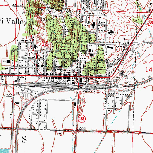 Topographic Map of Missouri Valley, IA