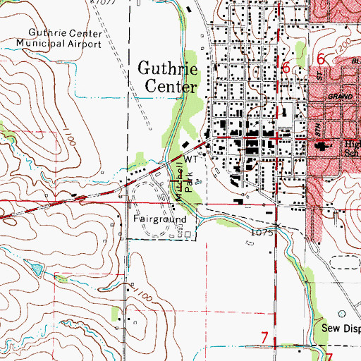 Topographic Map of Mitchell Park, IA