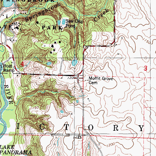Topographic Map of Moffit Grove Cemetery, IA