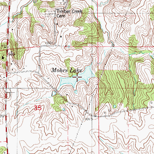 Topographic Map of Mohrs Lake, IA
