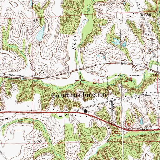 Topographic Map of Monkey Run, IA