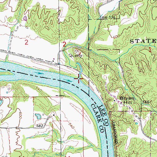 Topographic Map of Monks Creek, IA