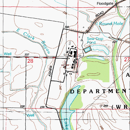 Topographic Map of Arkansas Boys State Industrial School, AR