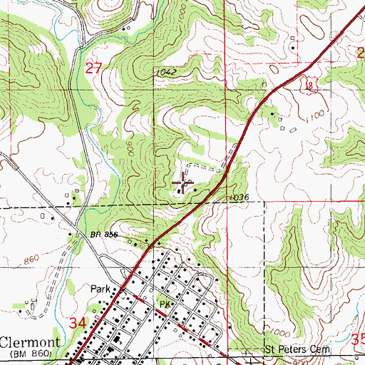 Topographic Map of Montauk State Historical Site, IA