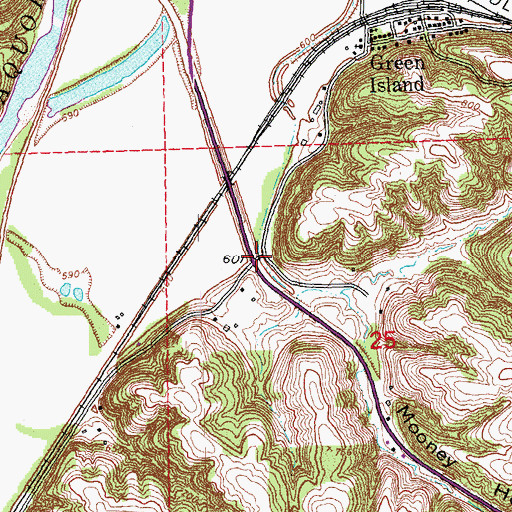 Topographic Map of Mooney Hollow, IA