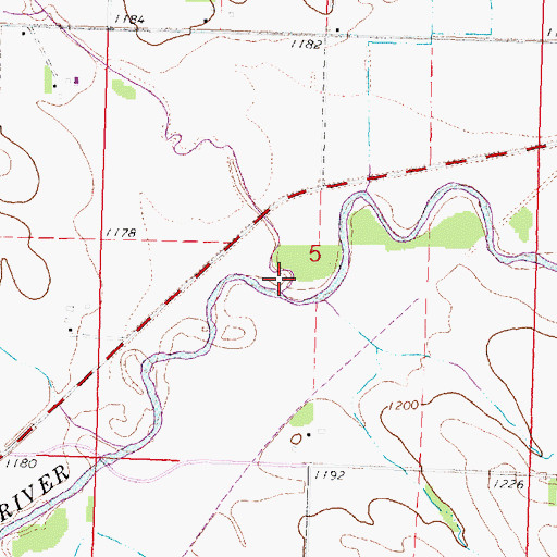 Topographic Map of Moorhead Creek, IA