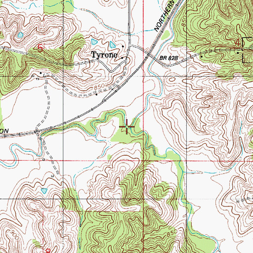 Topographic Map of Mormon Branch, IA