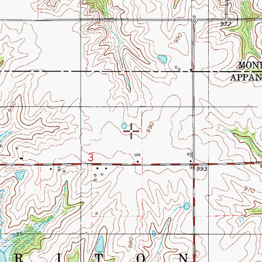 Topographic Map of Mormon Branch, IA