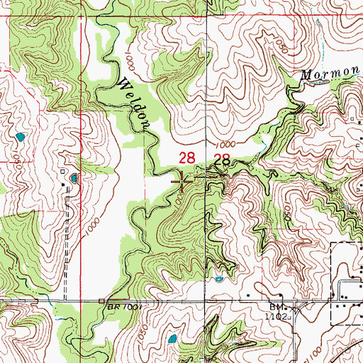 Topographic Map of Mormon Pool, IA