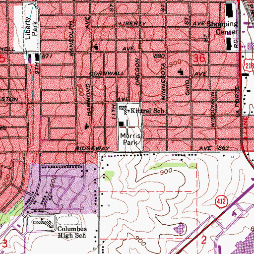 Topographic Map of Morris Park, IA